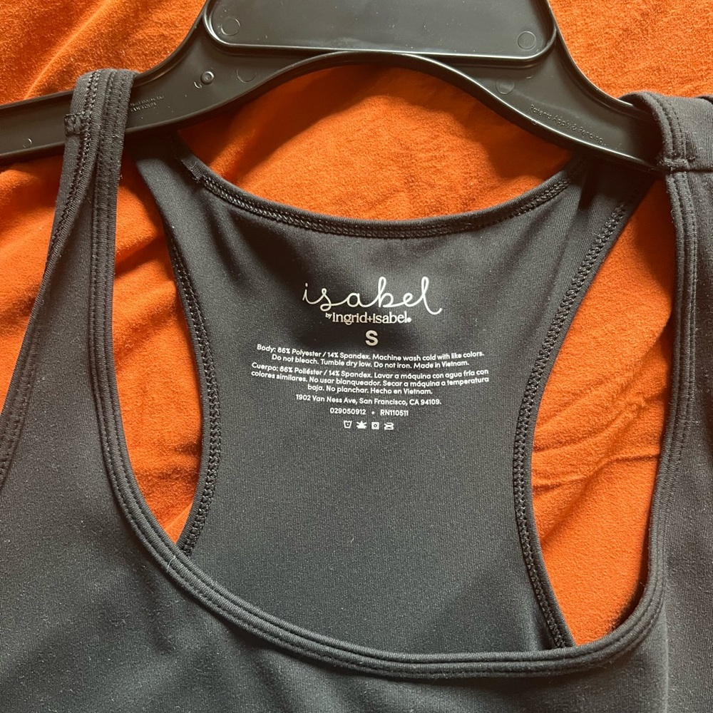 Ingrid & Isabel Black Sports Bra Racerback Intimates